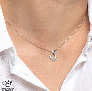 Pear Shaped Petite Diamond Necklace in White Gold - Fifth Avenue Jewellers