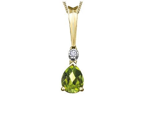 Peridot Drop Pendant Necklace - Fifth Avenue Jewellers