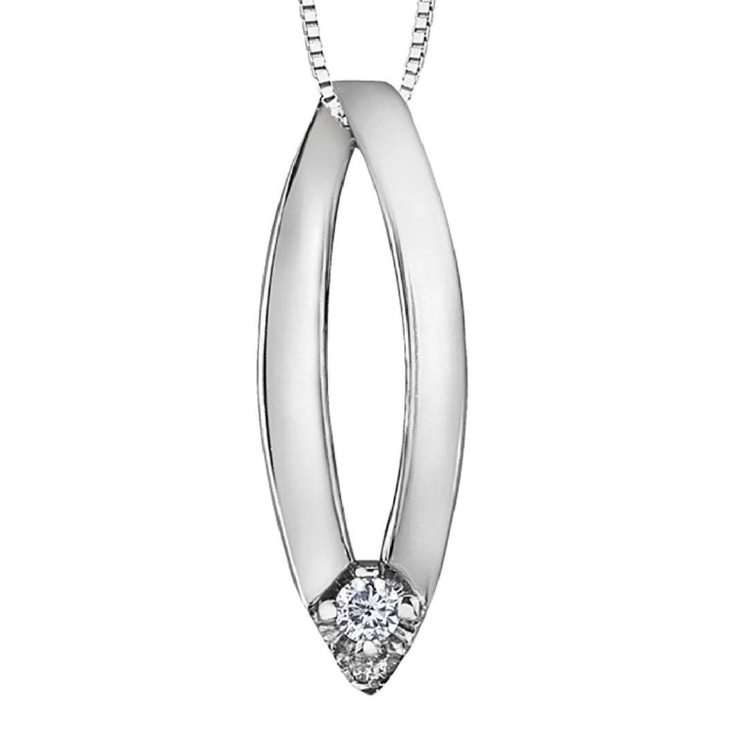 Petite Diamond Drop Necklace in White Gold - Fifth Avenue Jewellers