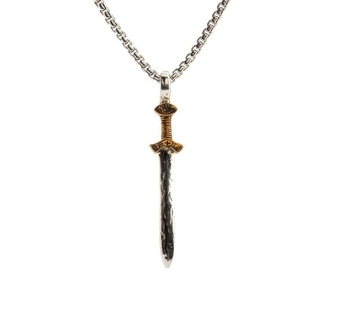 Petrichor By Keith Jack Small Bronze Viking Sword Pendant - Fifth Avenue Jewellers