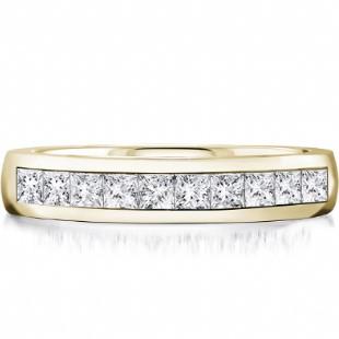 Princess Cut Yellow Gold Band - Fifth Avenue Jewellers