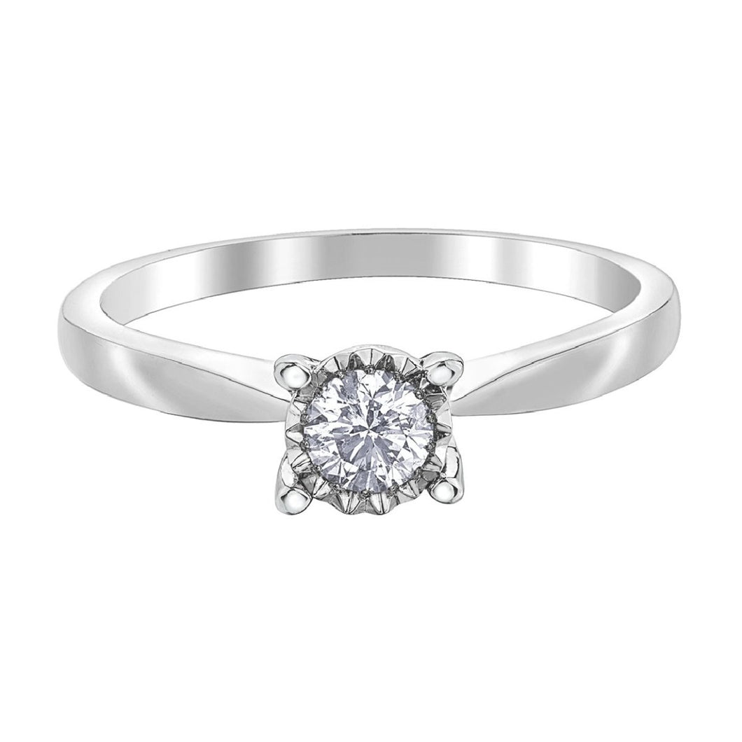 Prong Set Diamond Solitaire Ring in White Gold - Fifth Avenue Jewellers