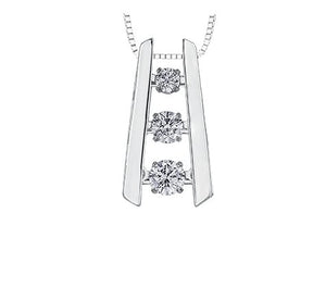 Pulse Diamond Ladder Pendant Necklace In White Gold - Fifth Avenue Jewellers