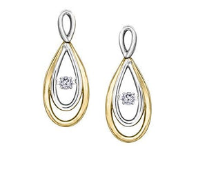 Pulse Two Tone Diamond Drop Earrings - Fifth Avenue Jewellers