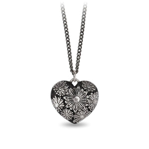 Pyrrha Daisy Large Puffed Heart Talisman Necklace - Fifth Avenue Jewellers