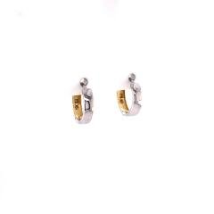 Reversible Two Tone Gold Hoop Earrings - Fifth Avenue Jewellers