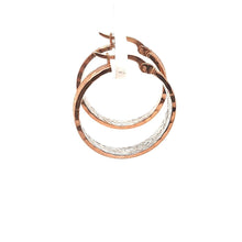 Load image into Gallery viewer, Rose And White Diamond Cut Hoops - Fifth Avenue Jewellers

