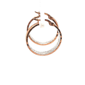 Rose And White Diamond Cut Hoops - Fifth Avenue Jewellers