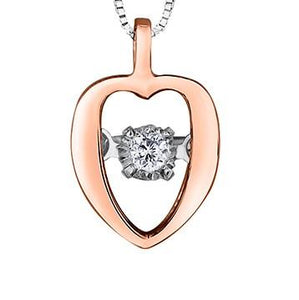 Rose And White Gold Heart Shaped Pulse Necklace - Fifth Avenue Jewellers
