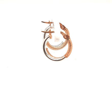 Load image into Gallery viewer, Rose And White Split Hoops - Fifth Avenue Jewellers

