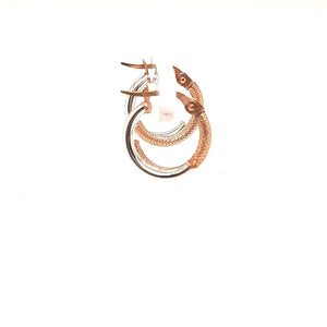 Rose And White Split Hoops - Fifth Avenue Jewellers