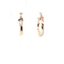 Load image into Gallery viewer, Rose And White Twisted Hoops - Fifth Avenue Jewellers
