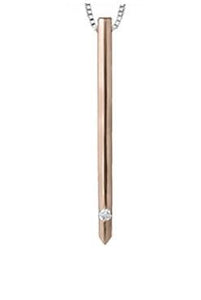 Rose Gold Diamond Bar Vertical Pendant - Fifth Avenue Jewellers