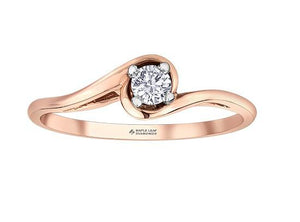 Rose Gold Diamond Solitaire Bypass Ring - Fifth Avenue Jewellers
