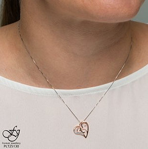 Rose Gold Heart Pendant With Diamonds - Fifth Avenue Jewellers