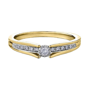 Round Cut Diamond Promise Ring in Yellow Gold - Fifth Avenue Jewellers