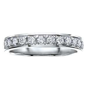 Round Cut Diamond Wedding Band in White Gold - Fifth Avenue Jewellers