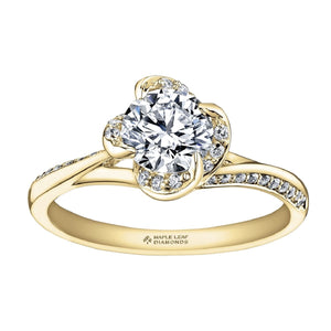 Round Diamond Engagement Ring in Yellow Gold - Fifth Avenue Jewellers