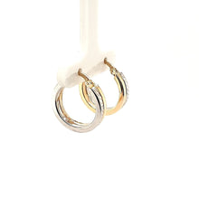 Load image into Gallery viewer, Shine and Sparkle Duo Tone Hoops - Fifth Avenue Jewellers
