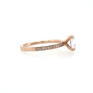 Sholdt 14K Rose Gold Oval Solitaire With Diamond Band - Fifth Avenue Jewellers