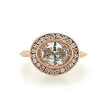 Load image into Gallery viewer, Sholdt East/West Rose Gold Bezel Set Engagement Ring - Fifth Avenue Jewellers
