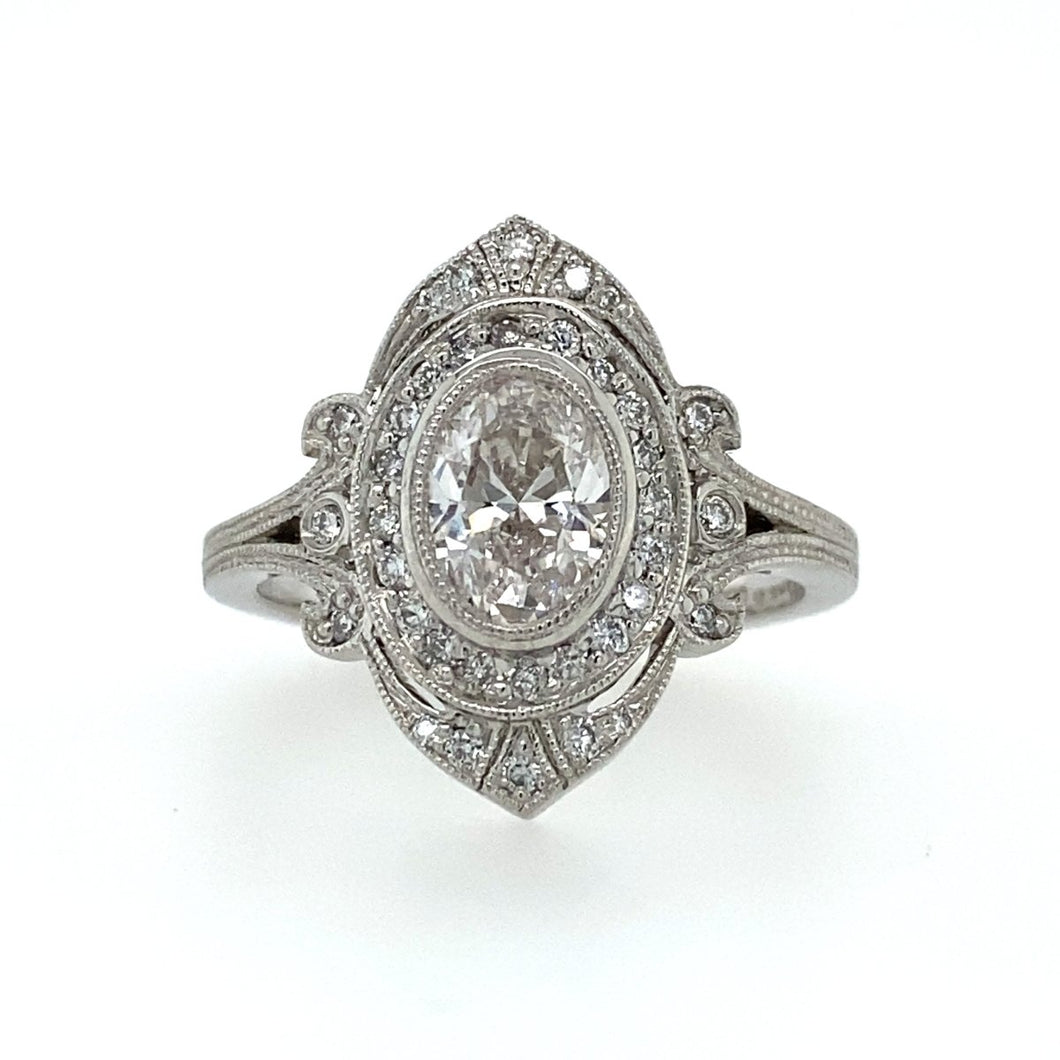 Sholdt antique style diamond and platinum engagement ring – Fifth ...