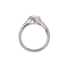 Load image into Gallery viewer, Sholdt Platinum Half Bezel Solitaire Engagment Ring R647-1 - Fifth Avenue Jewellers
