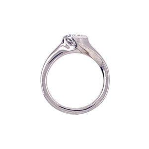 Sholdt Platinum Half Bezel Solitaire Engagment Ring R647-1 - Fifth Avenue Jewellers