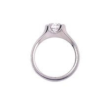 Load image into Gallery viewer, Sholdt Platinum Round Solitaire Half Bezel Engagement Ring R379 - Fifth Avenue Jewellers
