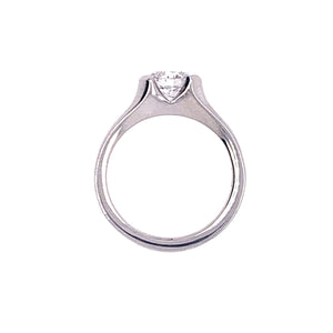 Sholdt Platinum Round Solitaire Half Bezel Engagement Ring R379 - Fifth Avenue Jewellers