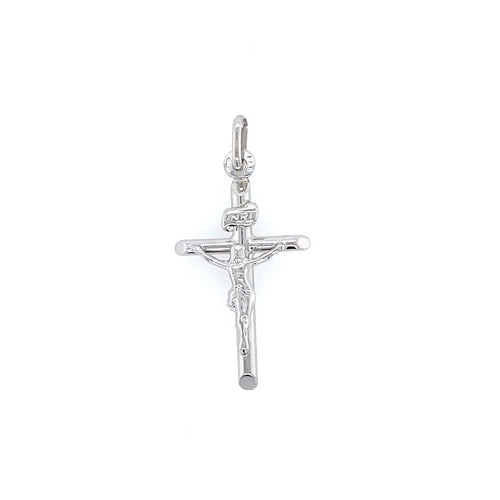 Silver Small Round Tube Crucifix - Fifth Avenue Jewellers