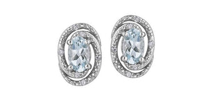 Silver Swirl Birthstone Earrings - Fifth Avenue Jewellers