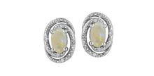 Load image into Gallery viewer, Silver Swirl Birthstone Earrings - Fifth Avenue Jewellers
