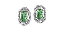 Load image into Gallery viewer, Silver Swirl Birthstone Earrings - Fifth Avenue Jewellers
