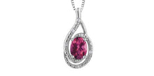 Load image into Gallery viewer, Silver Swirl Birthstone Necklace - Fifth Avenue Jewellers
