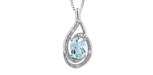 Load image into Gallery viewer, Silver Swirl Birthstone Necklace - Fifth Avenue Jewellers
