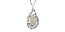 Load image into Gallery viewer, Silver Swirl Birthstone Necklace - Fifth Avenue Jewellers
