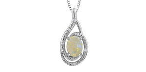 Silver Swirl Birthstone Necklace - Fifth Avenue Jewellers