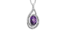 Load image into Gallery viewer, Silver Swirl Birthstone Necklace - Fifth Avenue Jewellers
