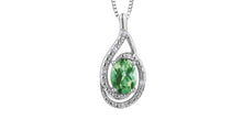 Load image into Gallery viewer, Silver Swirl Birthstone Necklace - Fifth Avenue Jewellers
