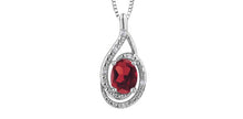 Load image into Gallery viewer, Silver Swirl Birthstone Necklace - Fifth Avenue Jewellers
