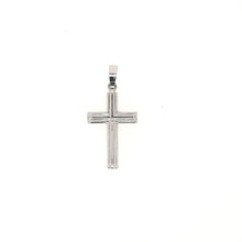 Load image into Gallery viewer, Simple Cross Pendant In White Gold - Fifth Avenue Jewellers
