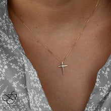 Load image into Gallery viewer, Sleek Cross Pendant in Yellow Gold - Fifth Avenue Jewellers
