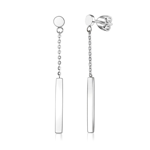 Sleek Geometric Drop Earrings - Fifth Avenue Jewellers