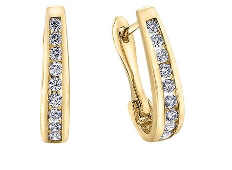 Sleek Yellow Gold Diamond Hoops - Fifth Avenue Jewellers