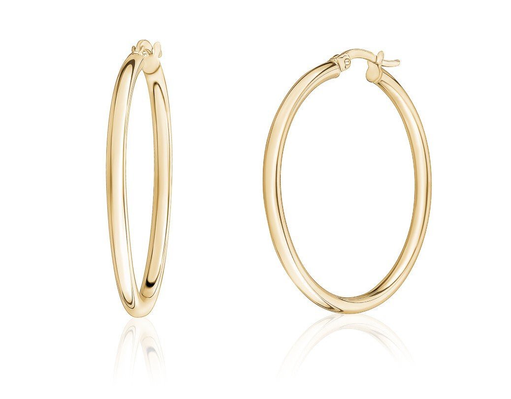 Slim Yellow Gold Statement Hoops - Fifth Avenue Jewellers