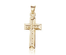 Load image into Gallery viewer, Small Diamond Cut Gold Cross - Fifth Avenue Jewellers
