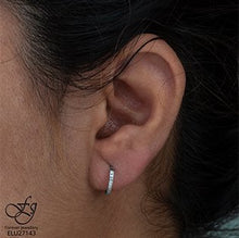 Load image into Gallery viewer, Small Diamond Hoop Earrings - Fifth Avenue Jewellers
