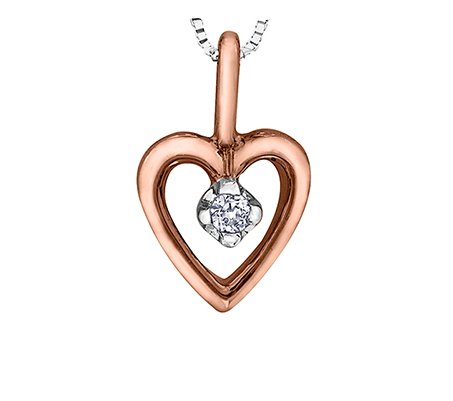 Small Rose Gold Open Heart Pendant Necklace - Fifth Avenue Jewellers