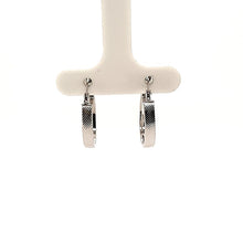 Load image into Gallery viewer, Small Textured Hoops in White Gold - Fifth Avenue Jewellers
